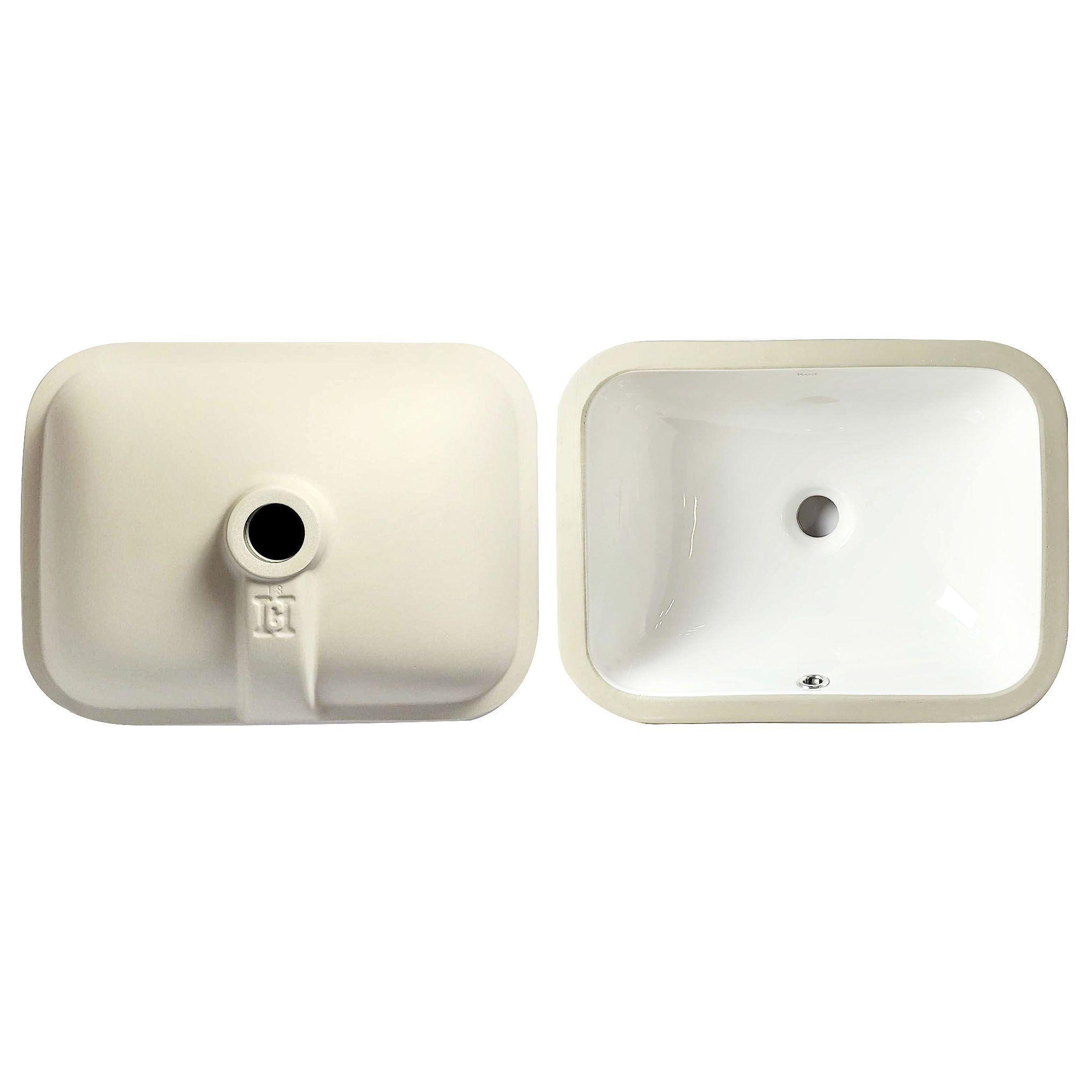 Rea Anabel lavabo 40x30 cm rectangulaire sous plan blanc brillant REA-U0621