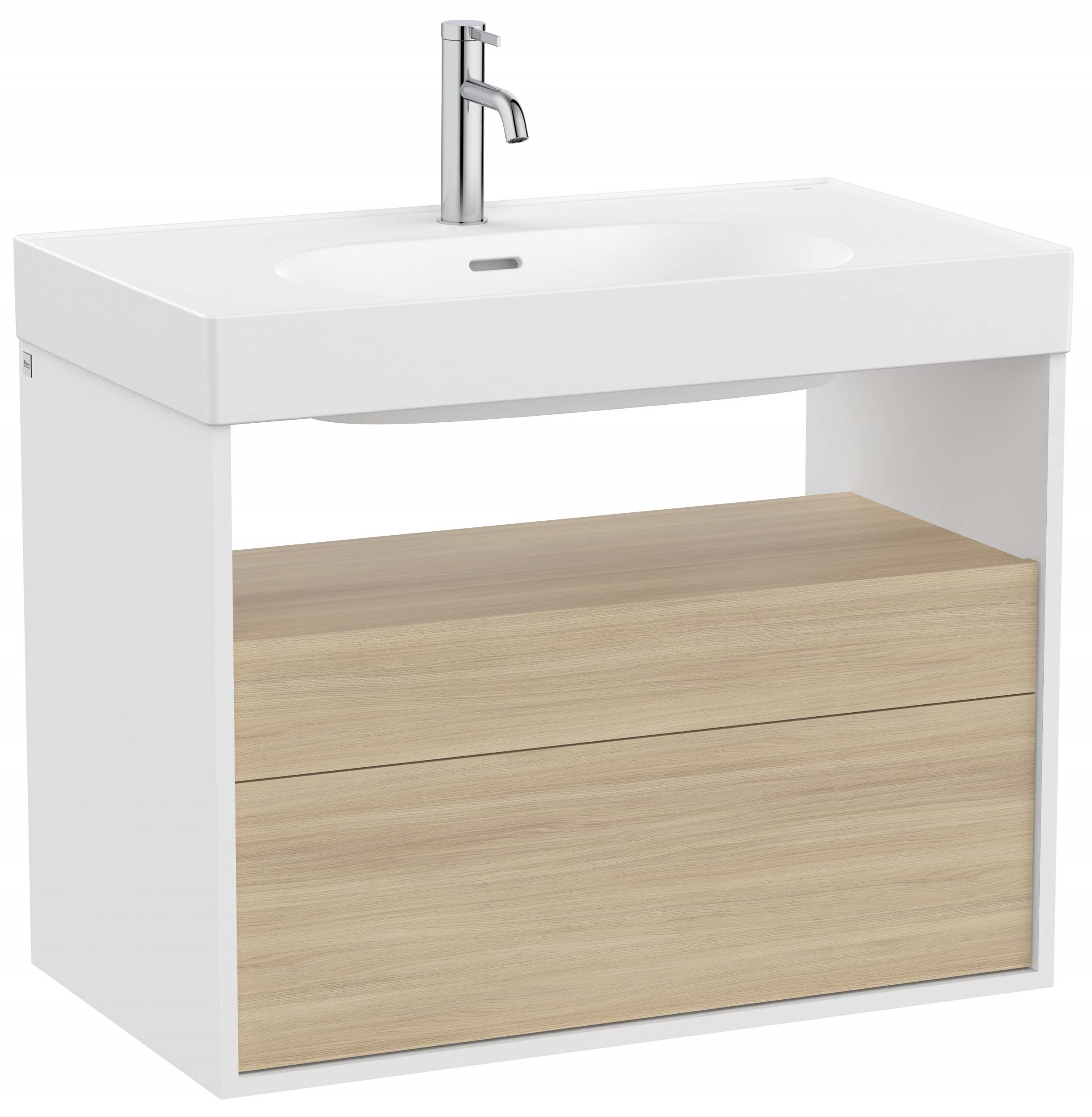 Roca Meridian armoire 80x46x56.5 cm sous-lavabo suspendu blanc-chêne A858107607