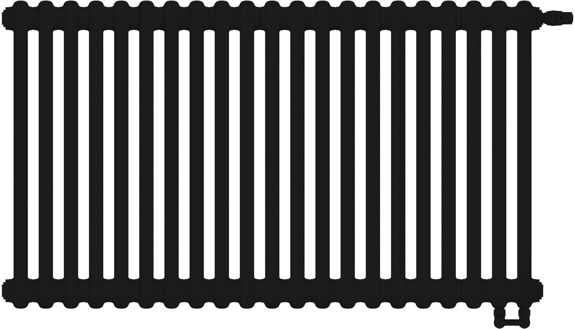 Irsap Tesi 3 radiateur d’intérieur 56.5x94.5 cm podłączenie inférieur noir IRS-TES-3056-21-K1-V