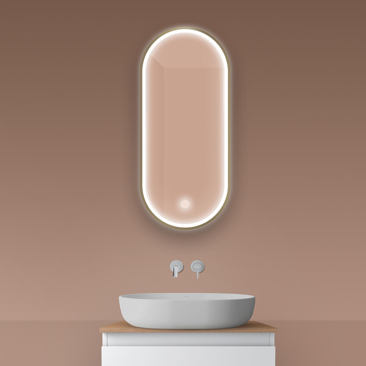 Oltens Nordlis miroir 40x90 cm ovale avec éclairage oui 64103510
