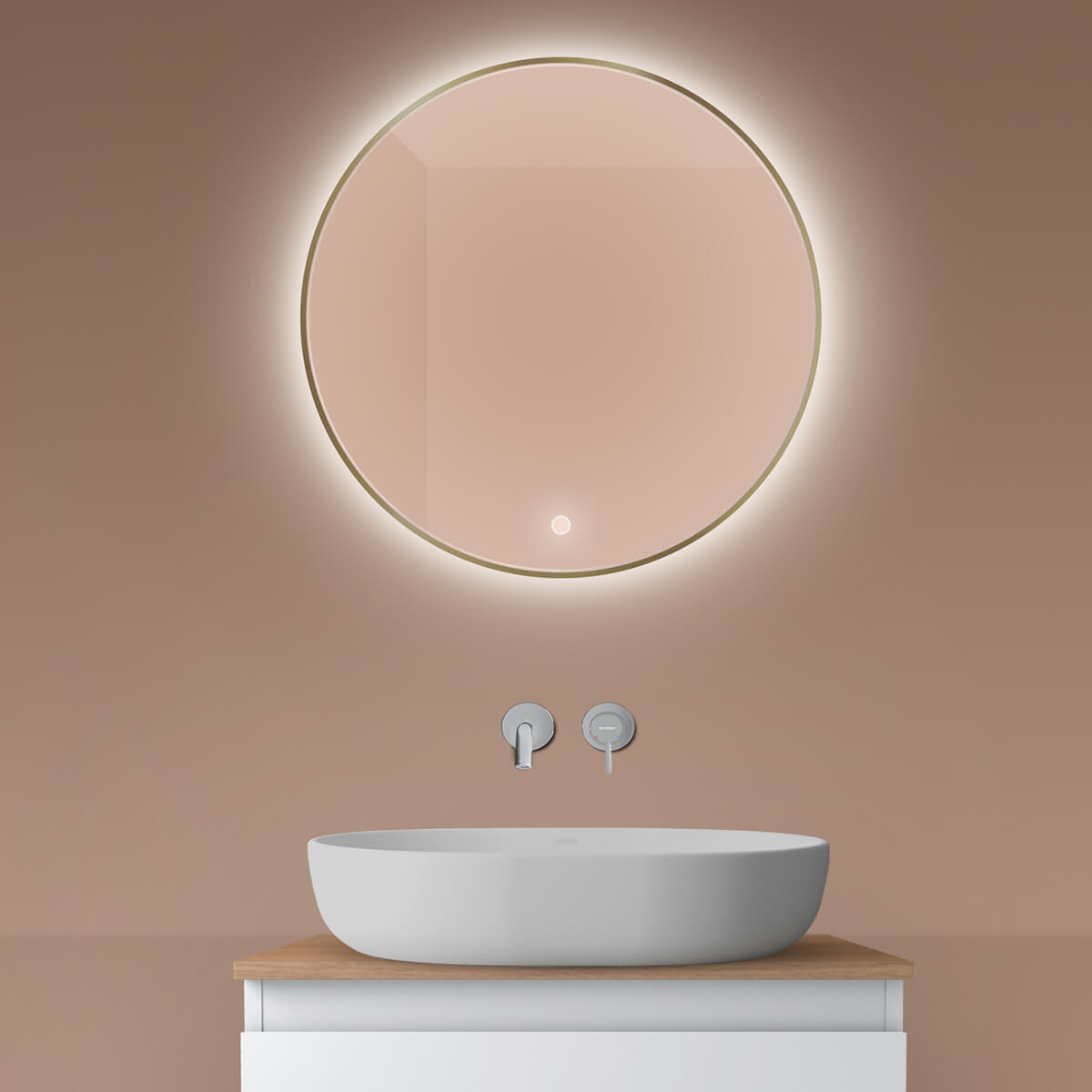 Oltens Nordlis miroir 60x60 cm circulaire avec éclairage oui 64108510