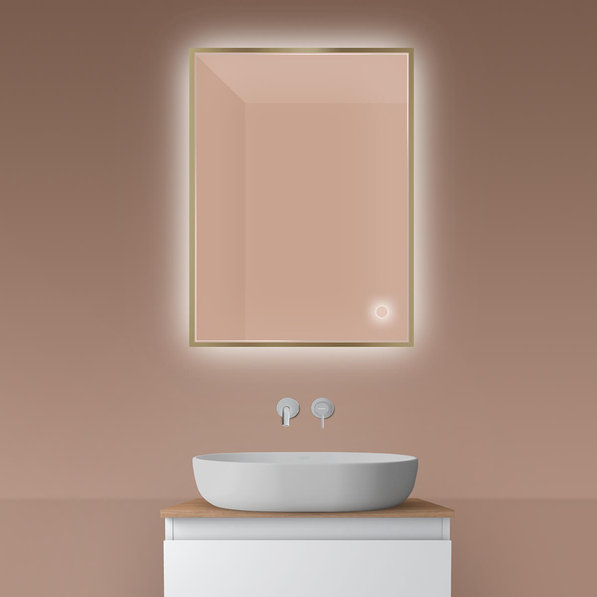 Oltens Nordlis miroir 60x80 cm rectangulaire avec éclairage oui 64115510