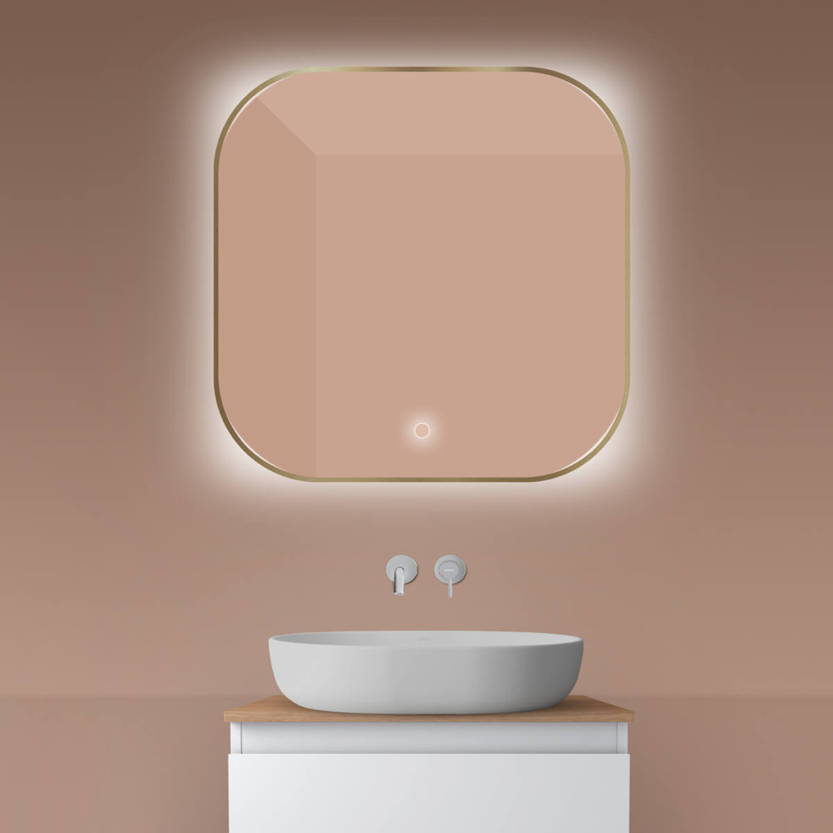 Oltens Nordlis miroir 80x80 cm carré avec éclairage oui 64125510
