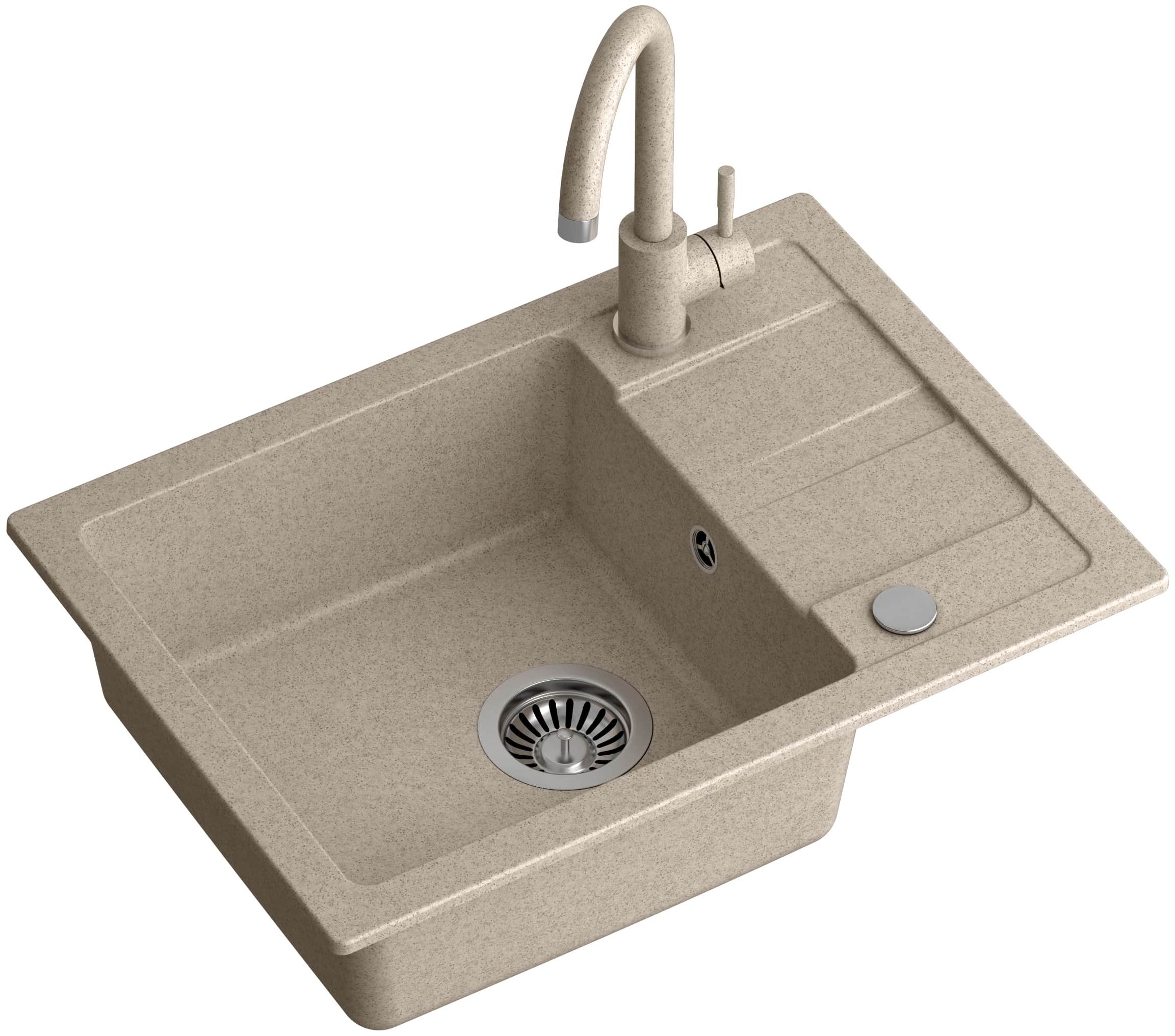 Quadron Go Smart évier avec mitigeur beige/beige LA_TQ6244GSBEZ