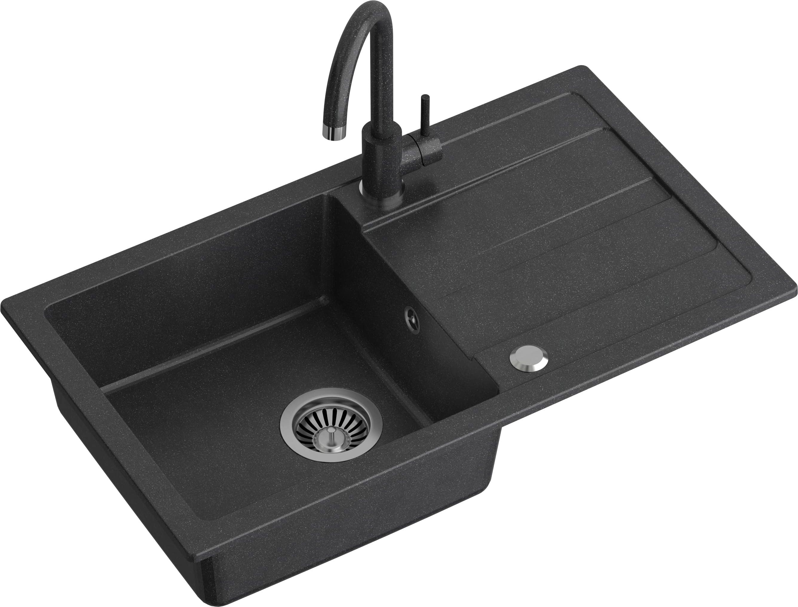 Quadron Go Max évier avec mitigeur noir/noire LA_TQ7744GMCZ