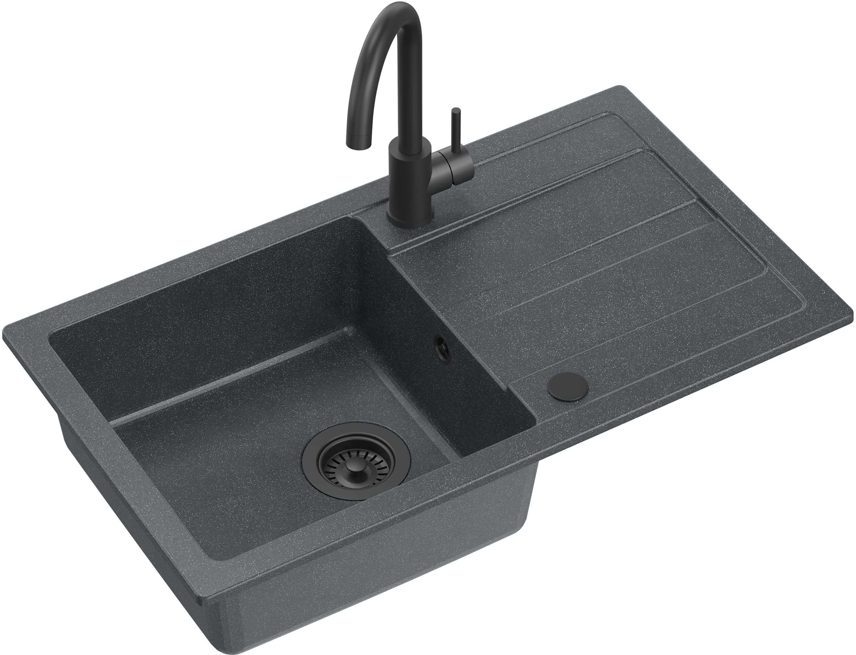 Quadron Go Max évier avec mitigeur noir/noire LA_TQ7744GMBLM
