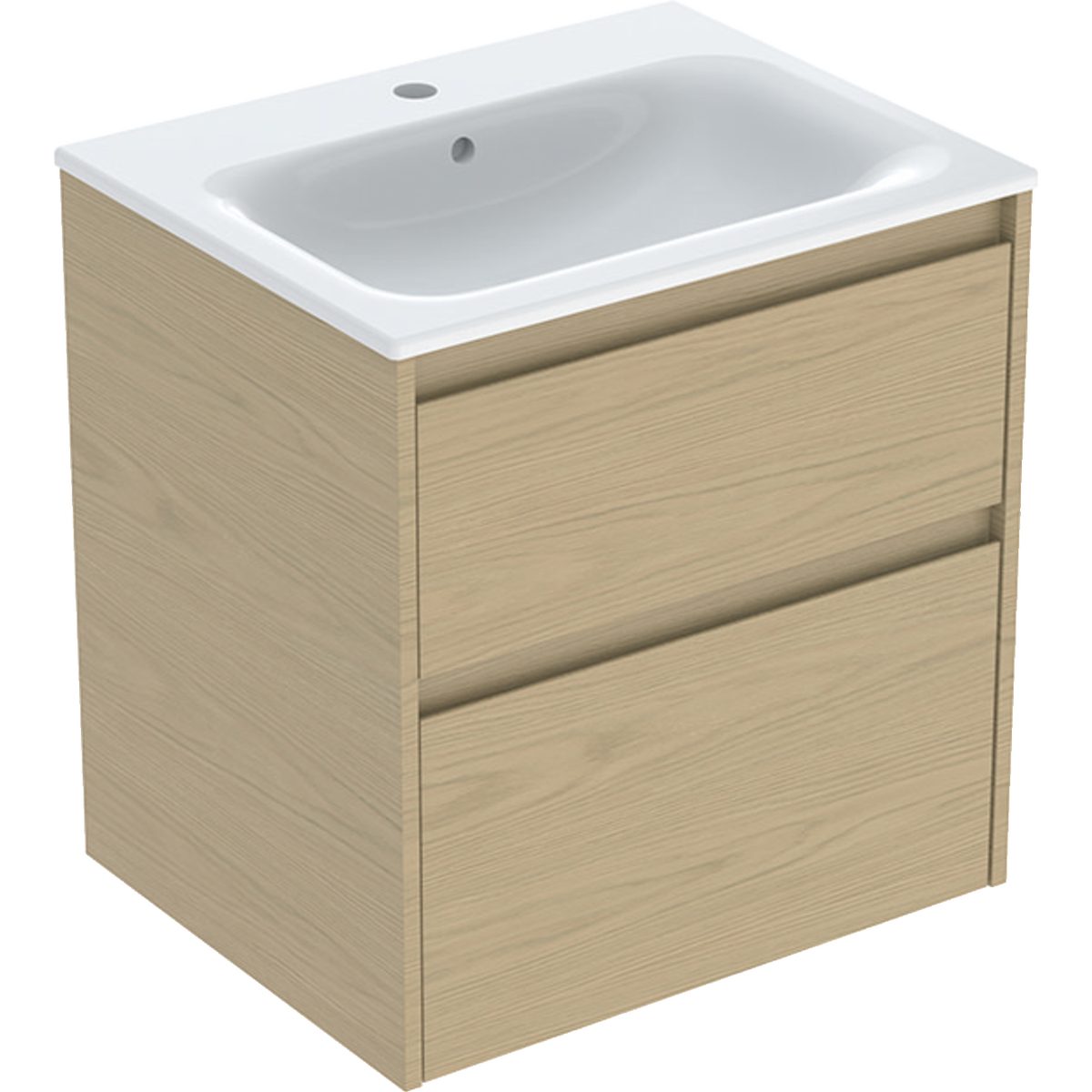 Geberit Selnova Square lavabo avec meuble 60 cm chêne 504.138.PS.1