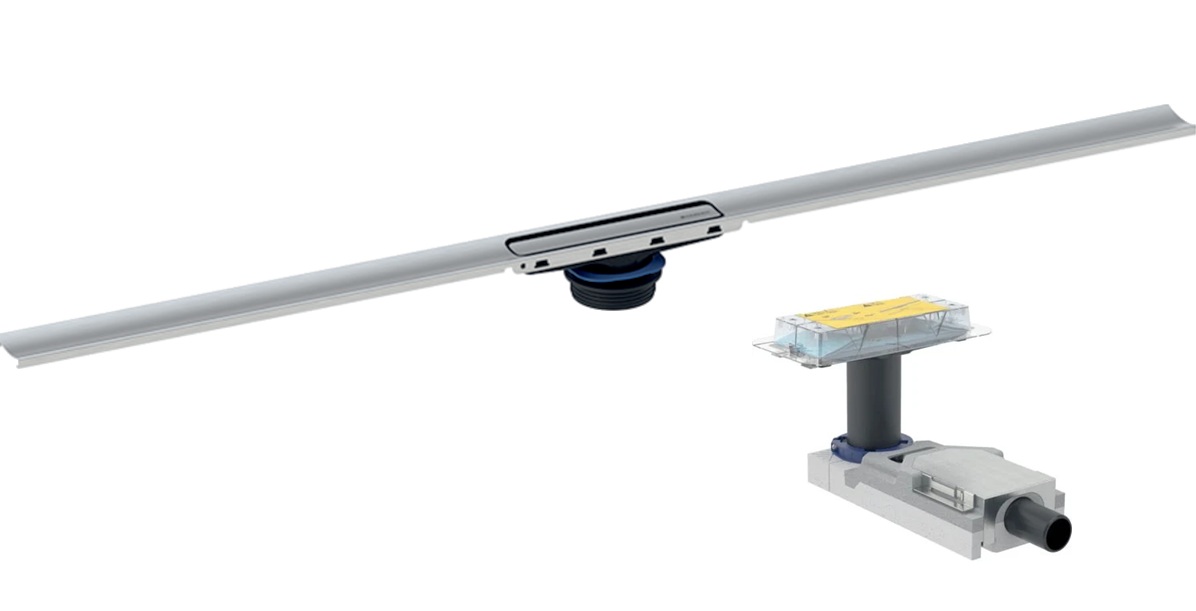Set évacuation linéaire Geberit CleanLine 154.503.TE.1, drain de douche Geberit CleanLine 154.152.00.1