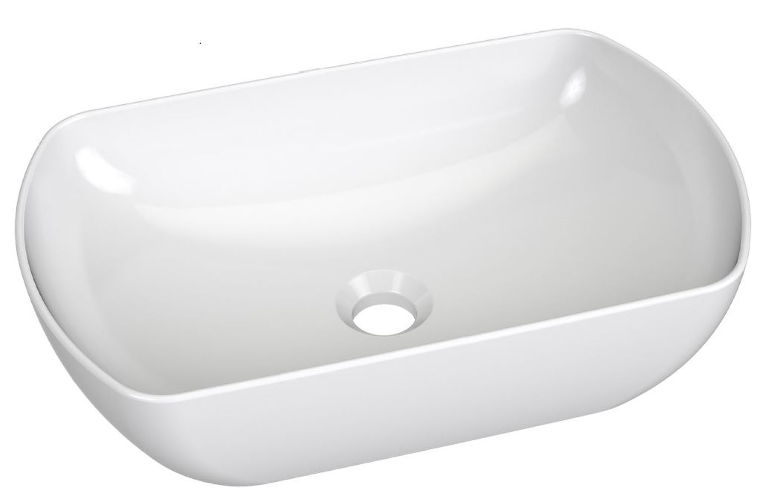 Ravak Uni lavabo 50x31 cm ovale à poser blanc brillant XJX01150004