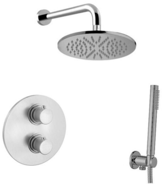 Paffoni Light ensemble de douche encastré oui acier LIQ018ZSC2CST