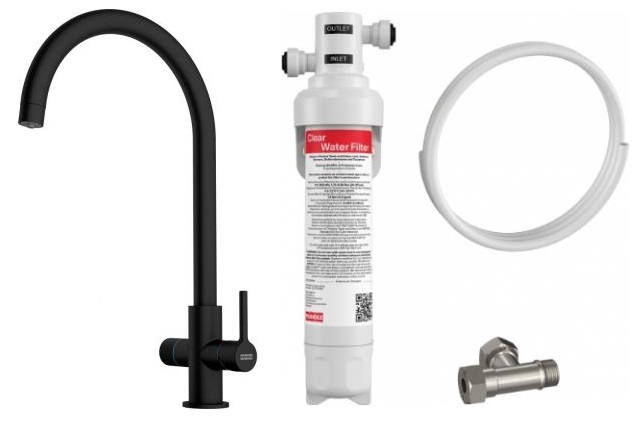 Set mitigeur de cuisine Franke Lina 120.0730.807, filtre sous évier Franke Clear Water 150.0730.809
