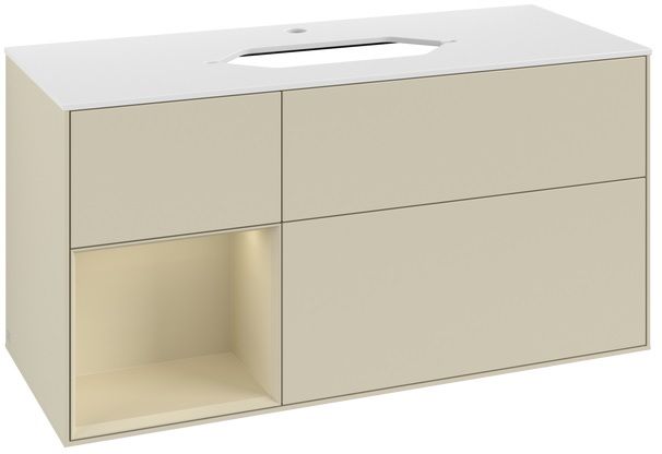 Villeroy & Boch Finion armoire 120x50.1x60.3 cm sous-lavabo suspendu blanc-chêne F291PCGF