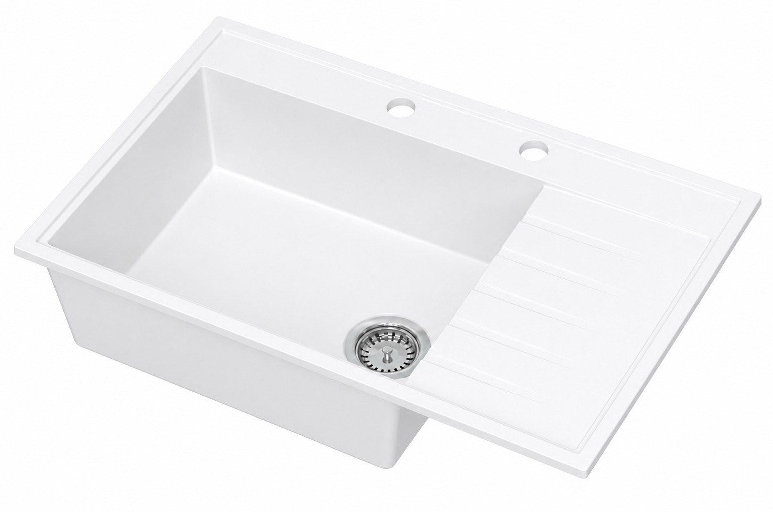 Ruvetti Axel 160 K évier en granit 79x50 cm blanc 3001AXK_WH160K_W