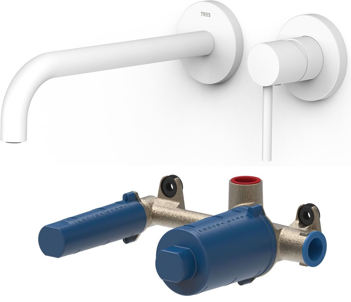 Set mitigeur de lavabo Tres Study 26230022BM, élément encastré Tres 20830002