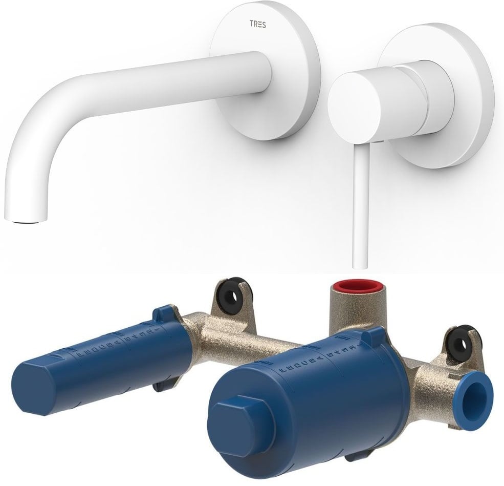 Set mitigeur de lavabo Tres Study Exclusive 26230021BM, élément encastré Tres 20830002