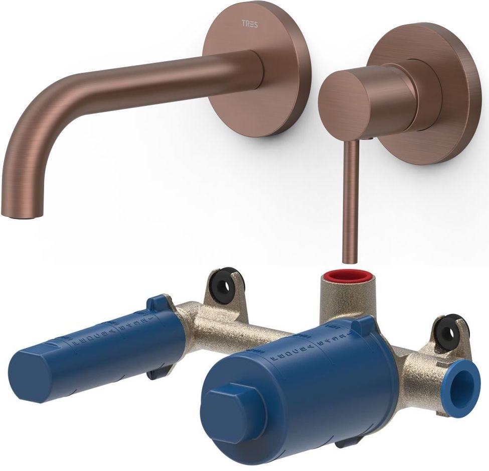 Set mitigeur de lavabo Tres Study Exclusive 26230021VO, élément encastré Tres 20830002