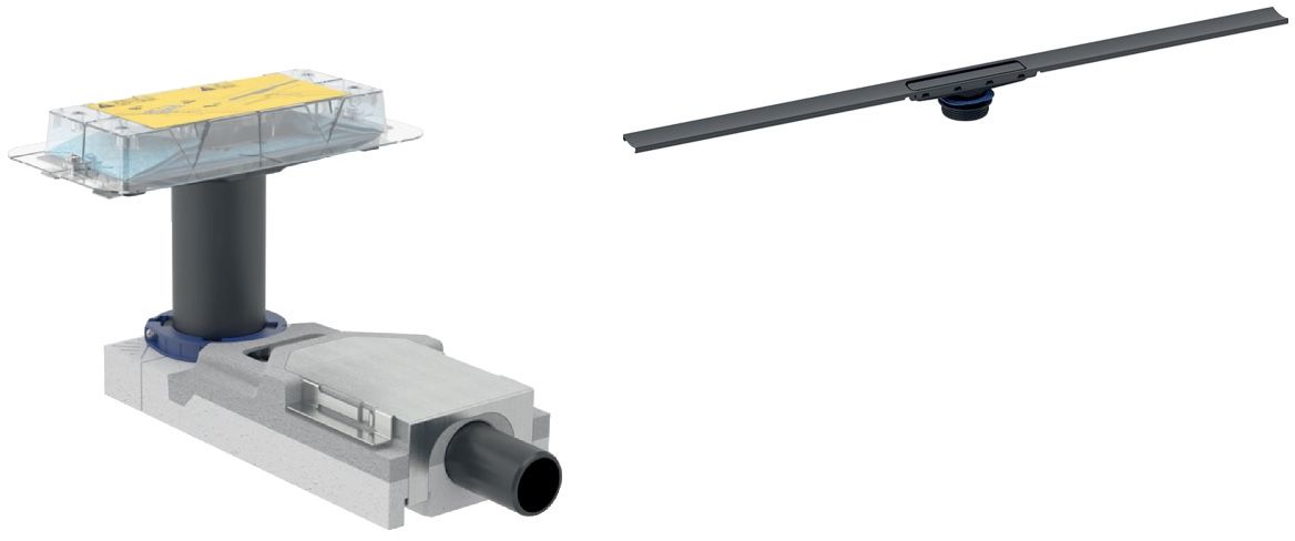 Set évacuation linéaire Geberit CleanLine 154.502.TE.1, drain de douche Geberit CleanLine 154.152.00.1