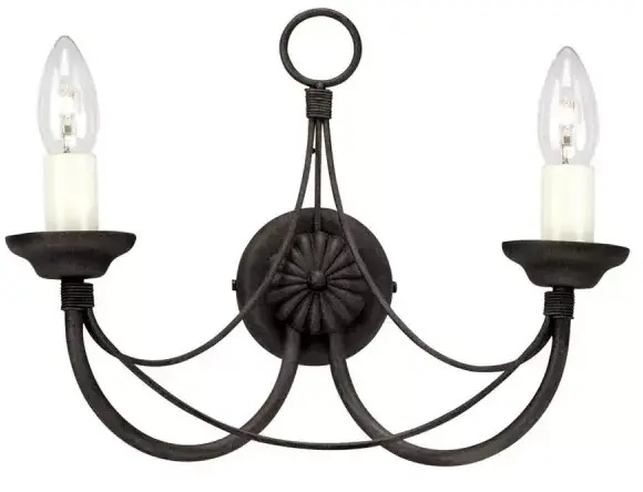 Elstead Lighting Carisbrooke applique murale 2x60 W noir CB2-BLACK