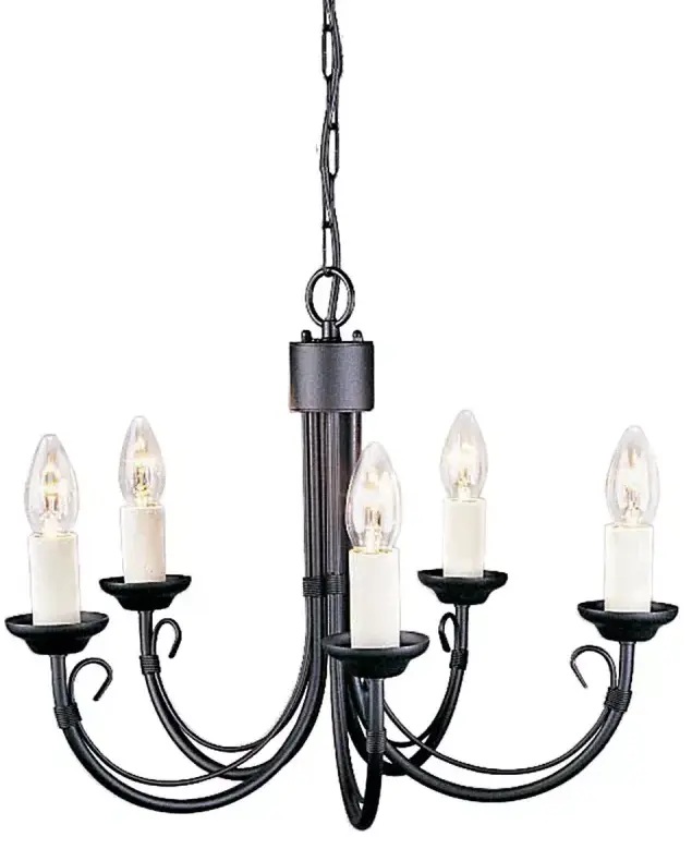 Elstead Lighting Chartwell lampe suspendue 5x60 W noir CH5-BLACK