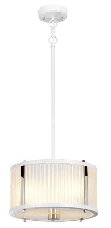 Elstead Lighting Corona lampe suspendue 2x60 W blanc-nickel DL-CORONA-2P-WPN