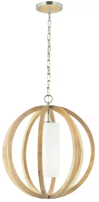 Elstead Lighting Allier lampe suspendue 1x60 W bois FE-ALLIER-P-S-LW