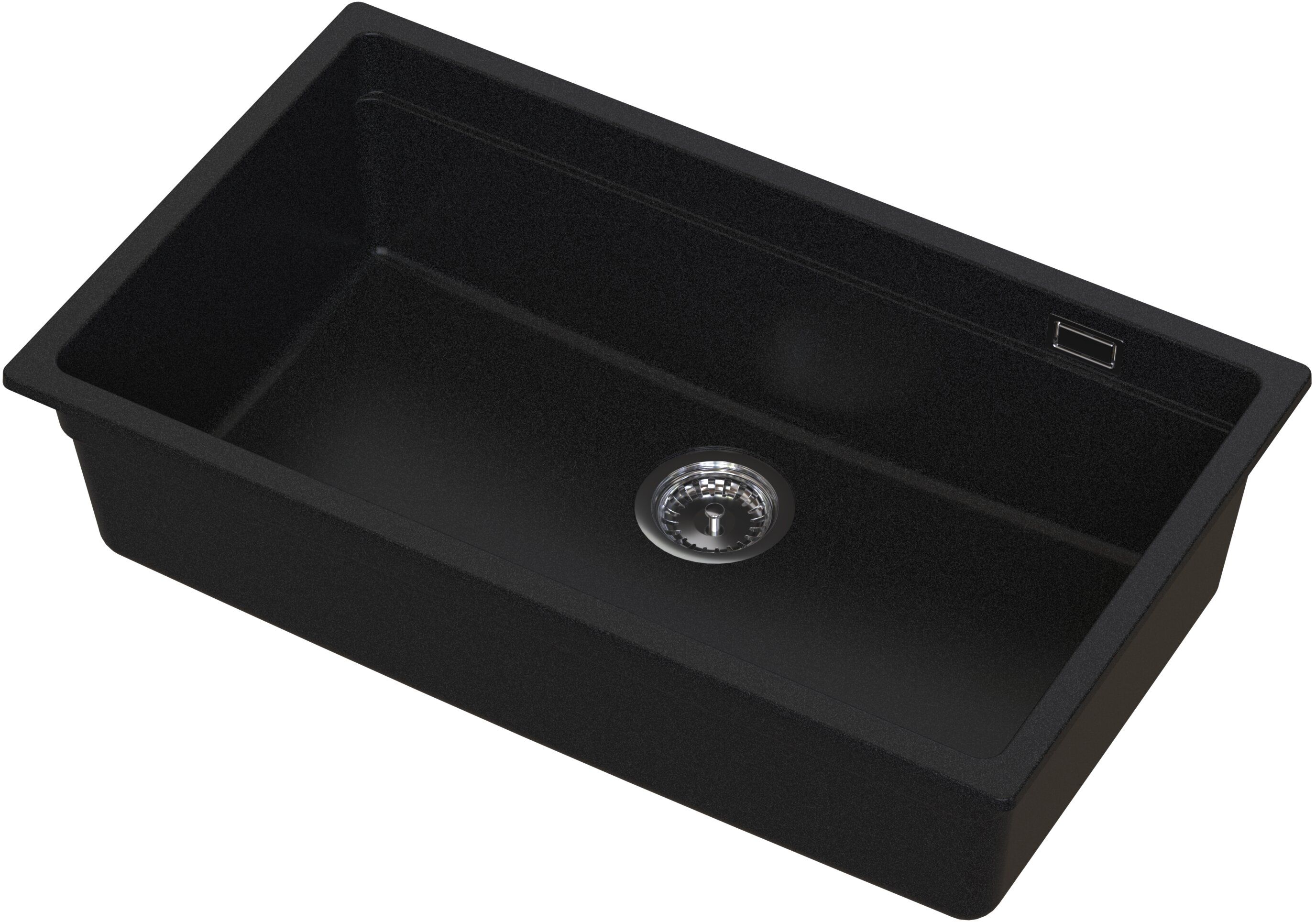 Ruvetti Latios évier en granit 74.5x43.5 cm noir 3001LA_BC80_P