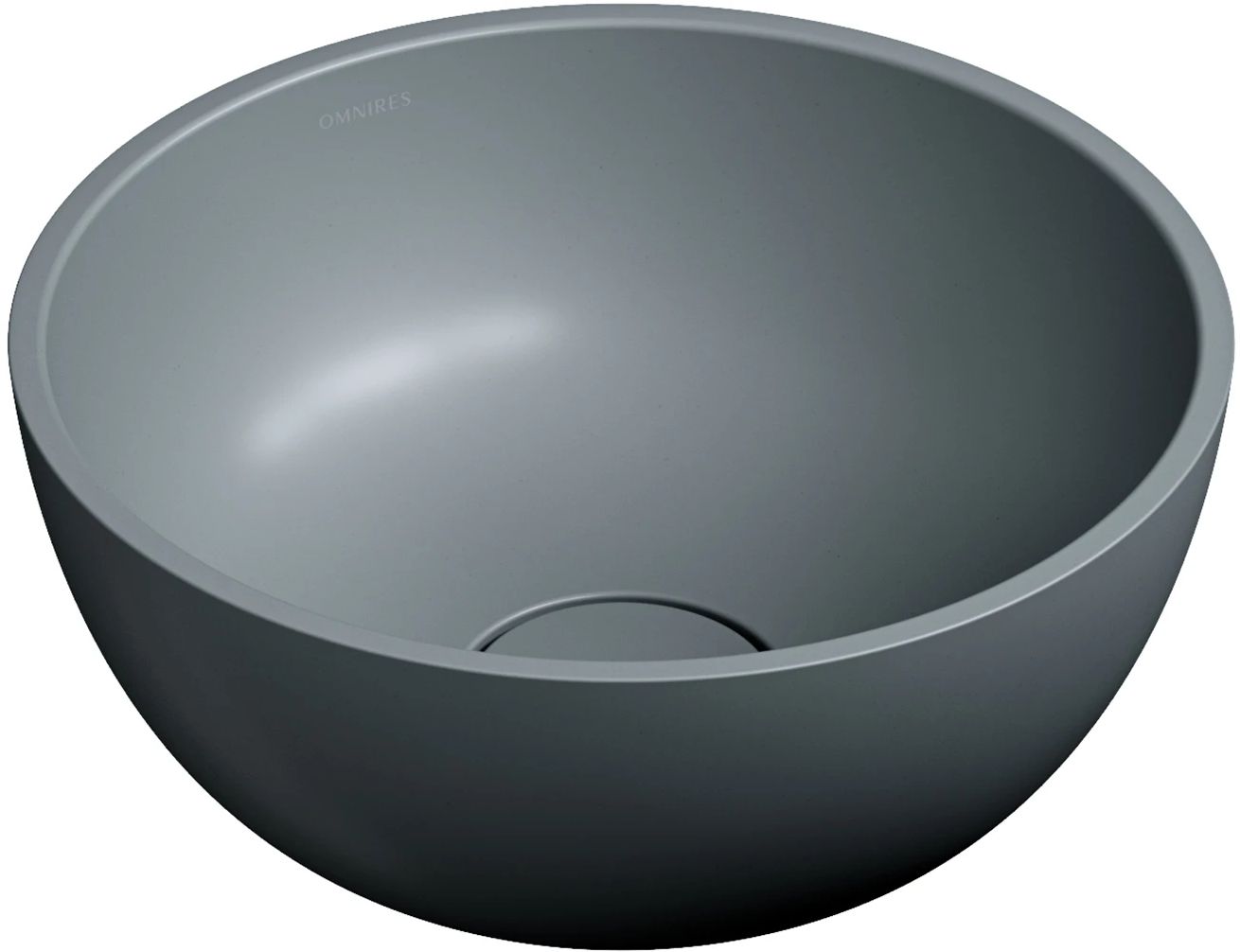 Omnires Shell M+ lavabo 35x35 cm ronde à poser noir mat SHELL350UNAG
