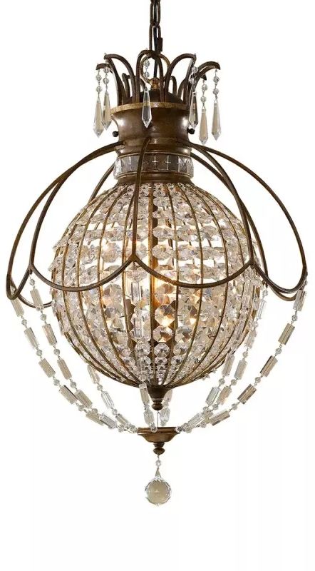 Elstead Lighting Bellini lampe suspendue 3x60 W marron FE-BELLINI3