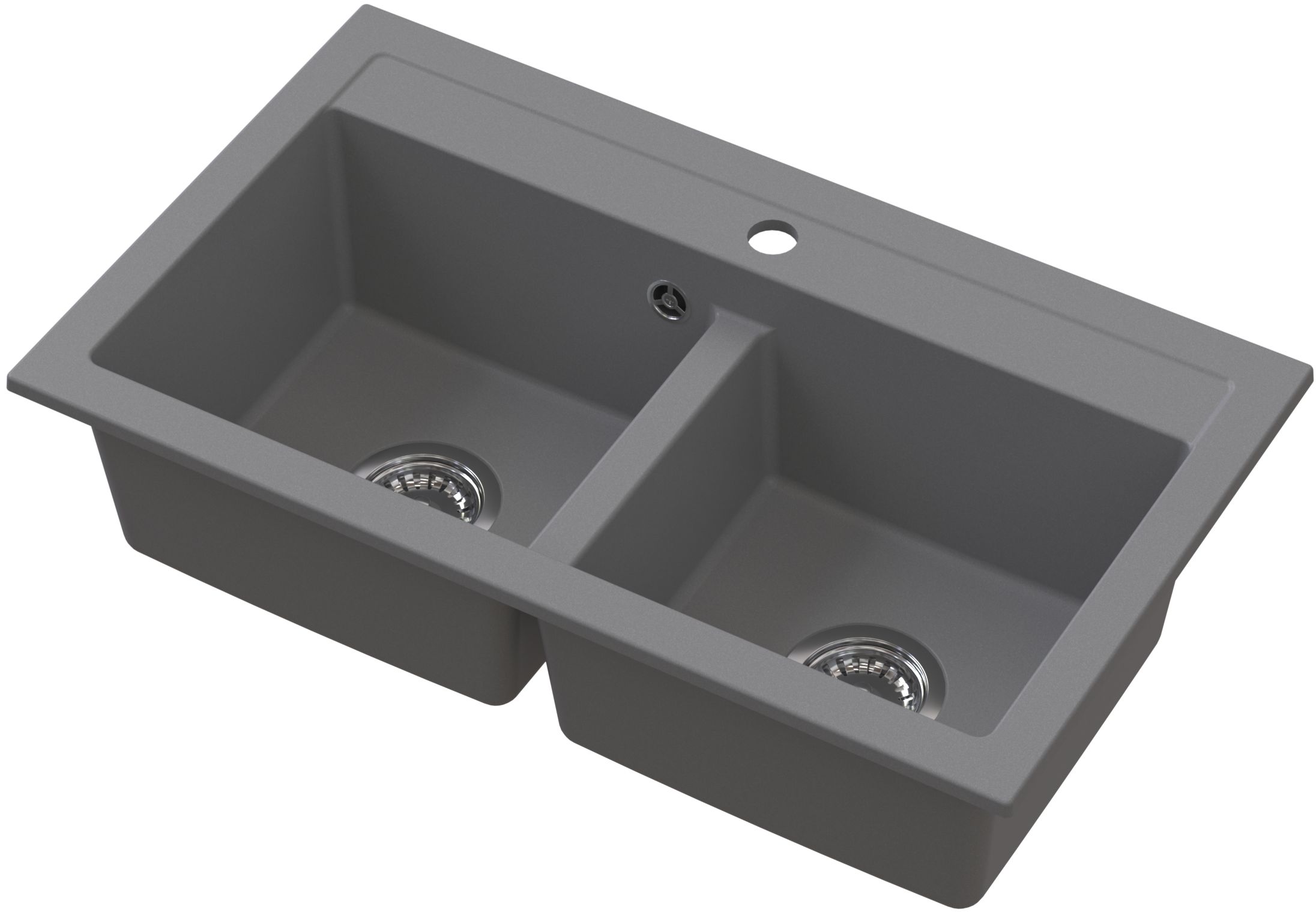 Ruvetti Doblo évier en granit 75.6x44.7 cm gris/graphite/onyx 3001DO_GR_W