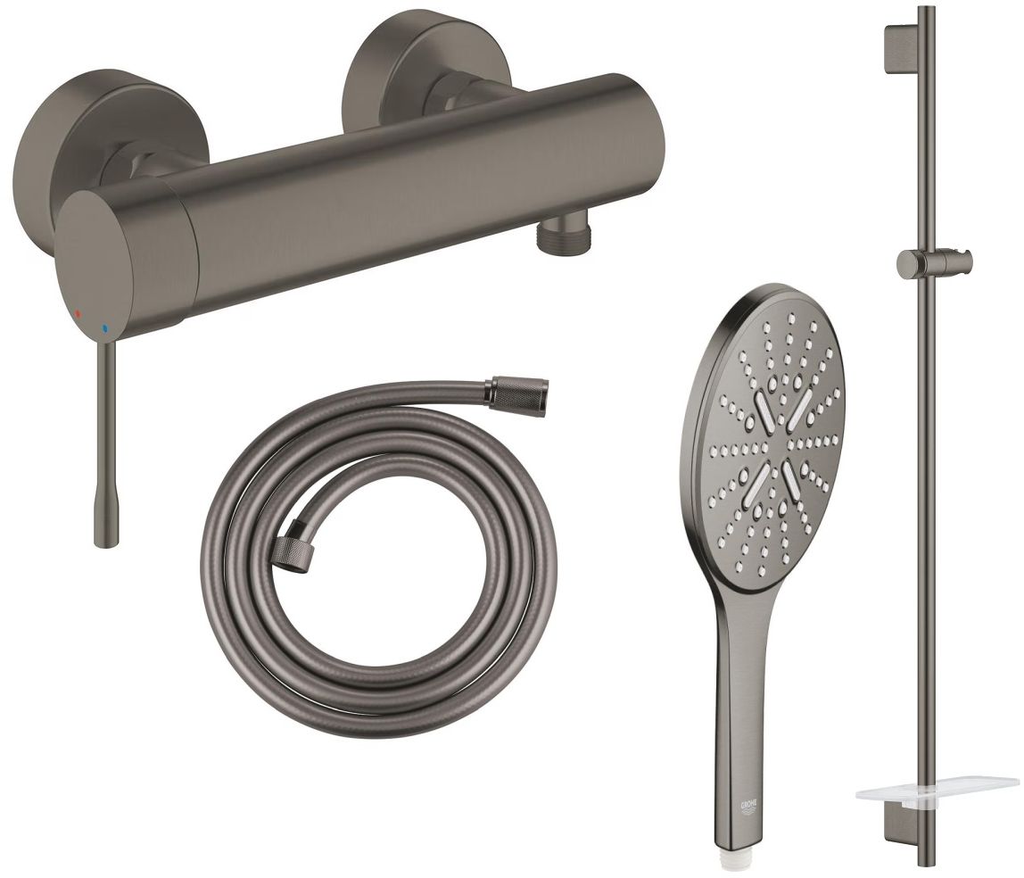 Set mitigeur de douche Grohe Essence 33636AL1, barre de douche Grohe Rainshower 26603AL0, 26574AL0, 28388A00