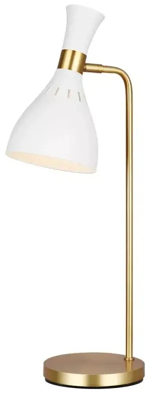 Elstead Lighting Joan lampe de bureau 1x60 W blanc-laiton FE-JOAN-TL-MW