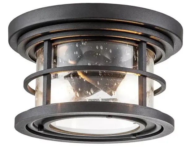 Elstead Lighting Lighthouse plafonnier extérieur 2x60 W noir FE-LIGHTHOUSE-F-BLK