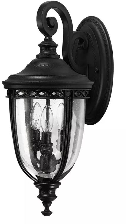 Elstead Lighting English Bridle applique murale extérieure 3x60 W noir FE-EB2-M-BLK