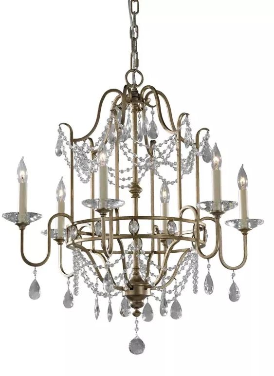 Elstead Lighting Gianna lampe suspendue 6x60 W argenté FE-GIANNA6