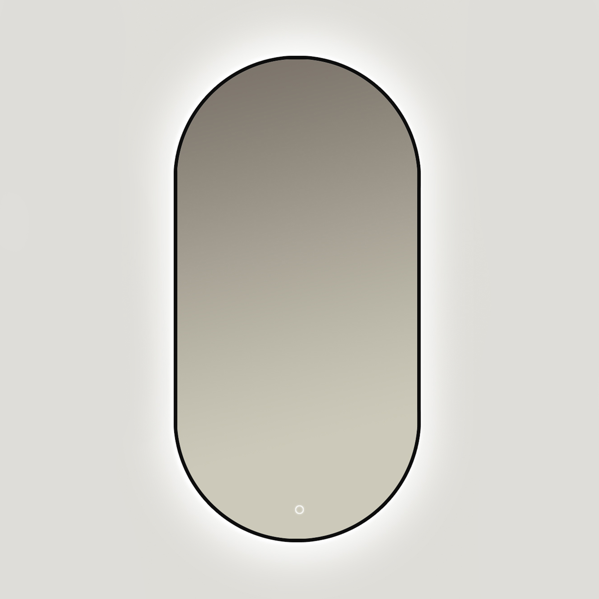 Ars Longa Ambiente miroir 50x100 cm ovale avec éclairage noir LED-AMBIENTE50100-C
