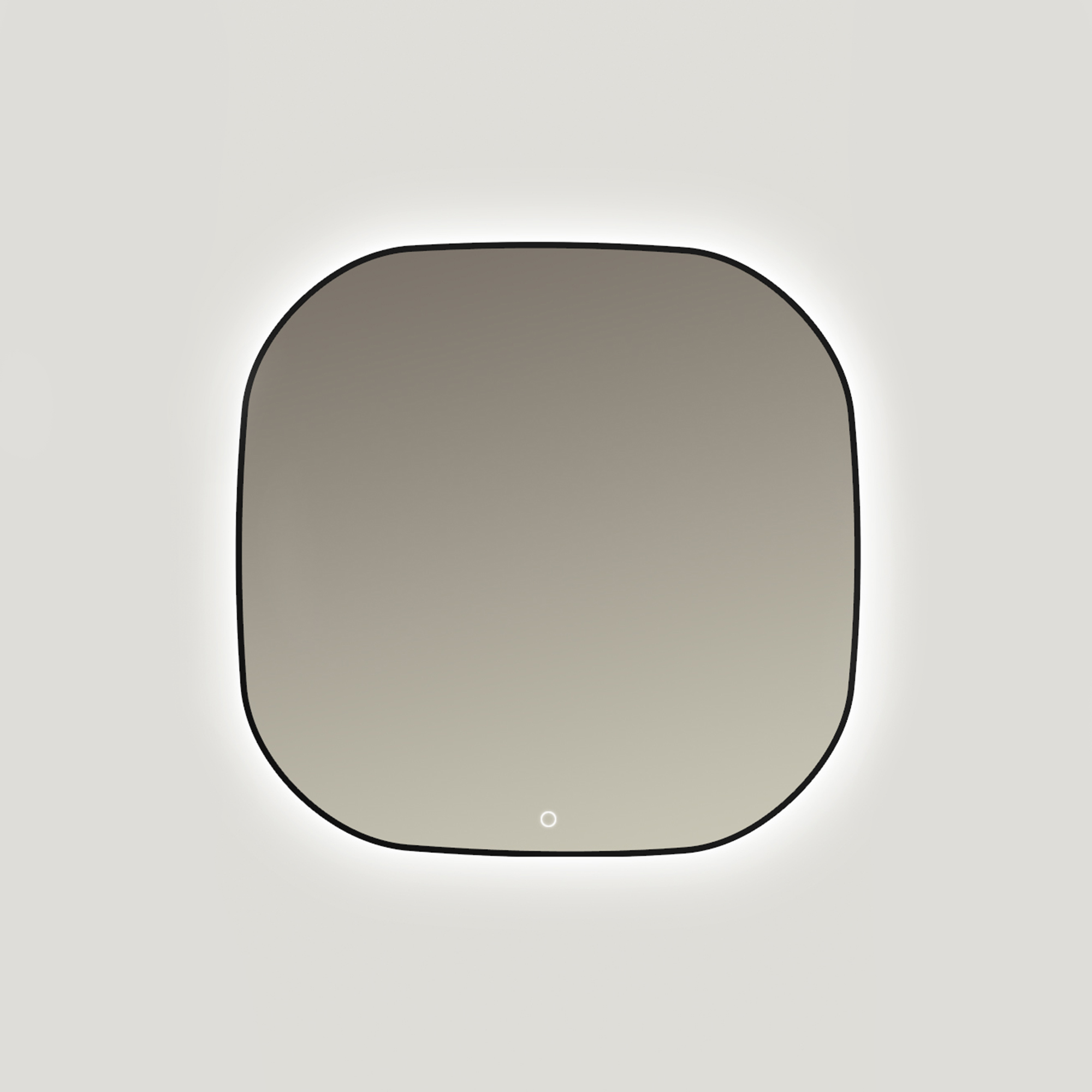 Ars Longa Nordic miroir 80x80 cm carré avec éclairage noir LED-NORDIC80-C