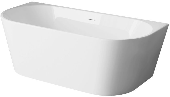 Invena Astri baignoire murale 170x80 cm rectangulaire blanc AN-03-17U
