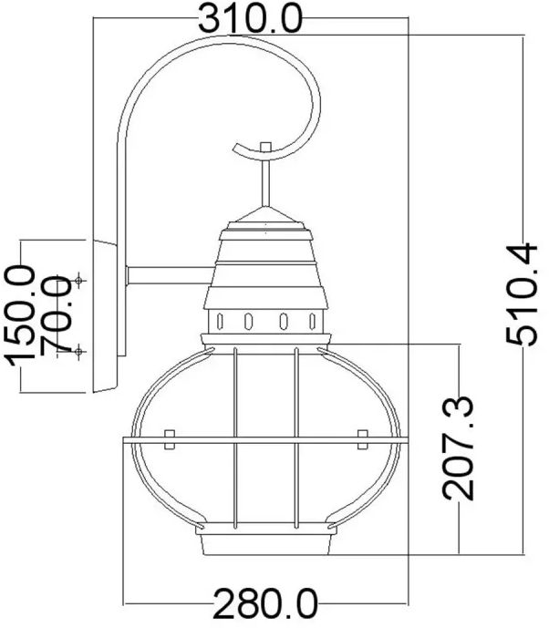 Elstead Lighting Bridge Point applique murale extérieure 1x60 W laiton KL-BRIDGEPOINT-L-NBR
