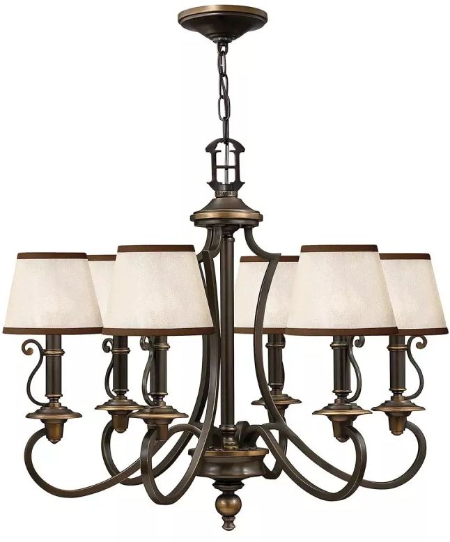 Elstead Lighting Plymouth lampe suspendue 6x40 W marron HK-PLYMOUTH6