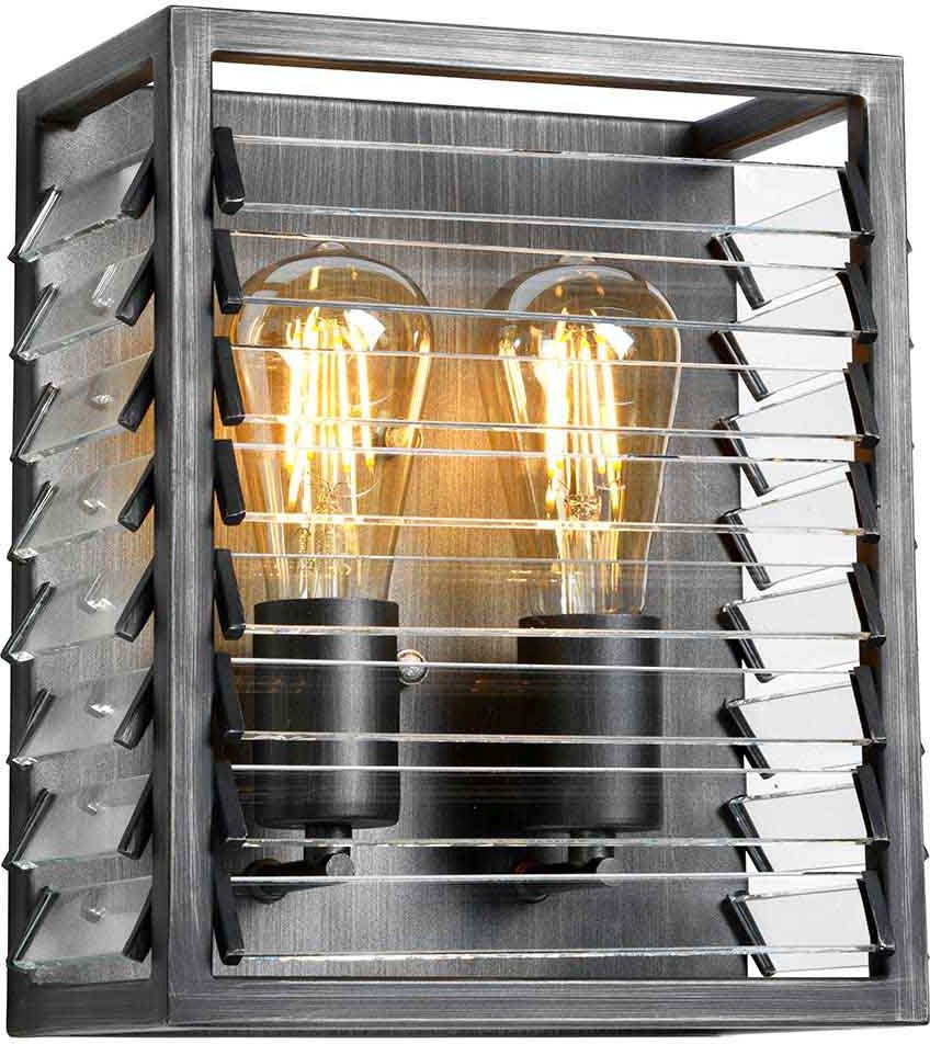 Elstead Lighting Louvre applique murale 2x60 W gris LOUVRE2