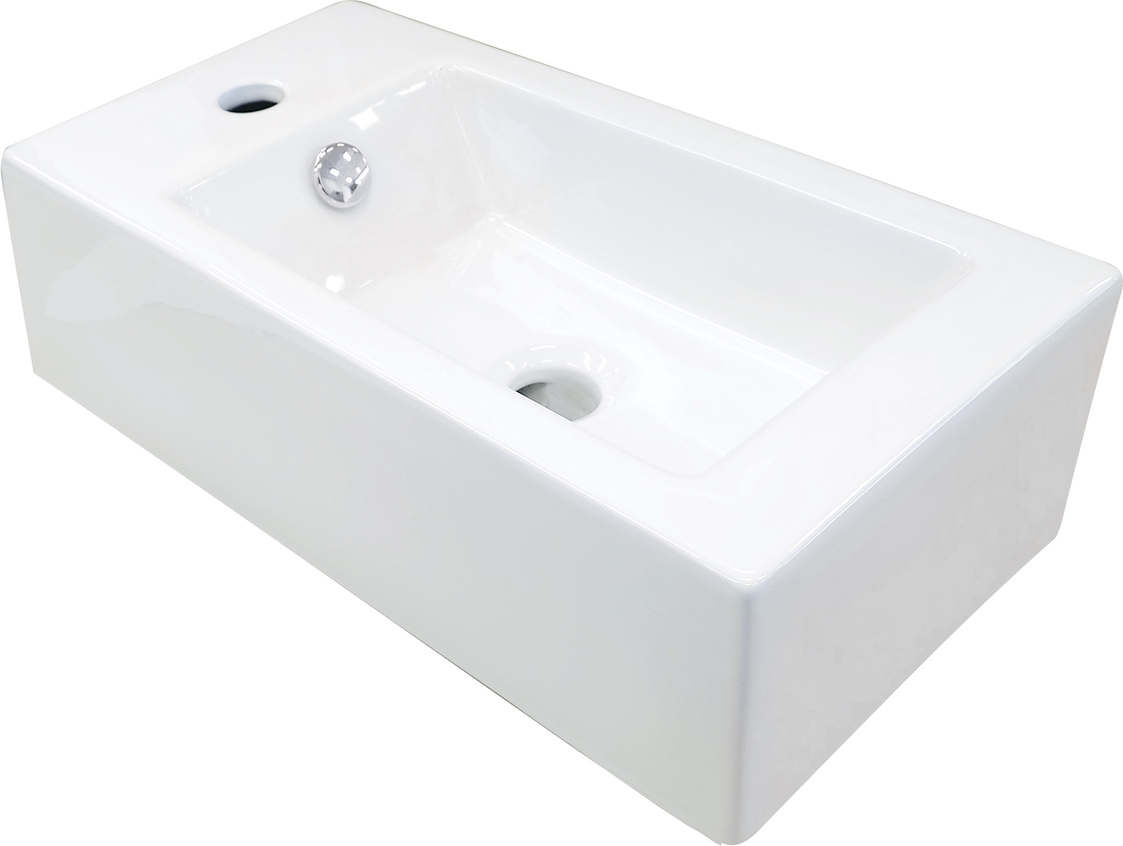 Deante Square lavabo 50.5x25.5 cm rectangulaire classique-à poser blanc brillant CGS_6U2L