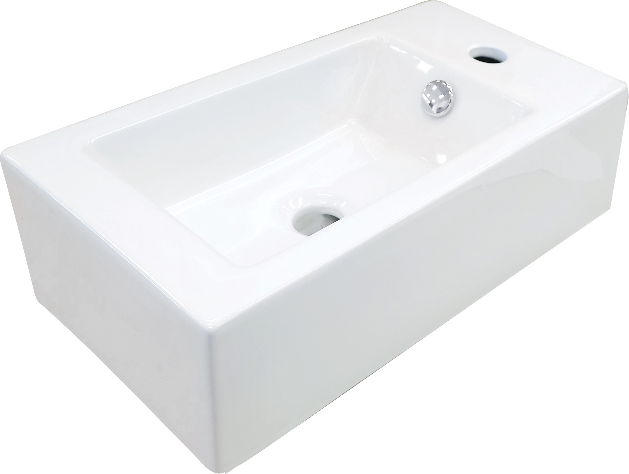Deante Square lavabo 50.5x25.5 cm rectangulaire classique-à poser blanc brillant CGS_6U2R