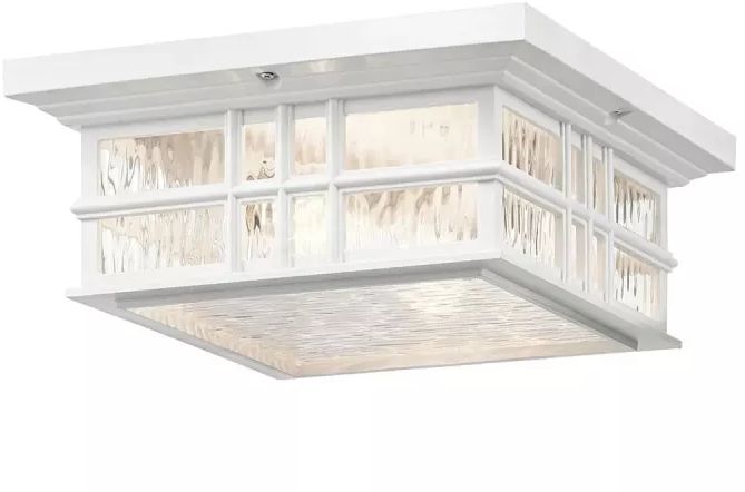 Elstead Lighting Beacon Square plafonnier extérieur 2x60 W blanc KL-BEACON-SQUARE-F-WHT