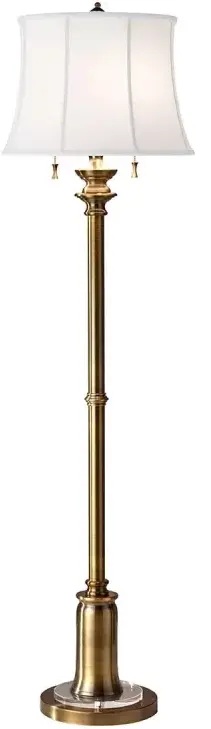 Elstead Lighting Stateroom lampadaire 2x60 W blanc-laiton FE-STATEROOM-FL-BB