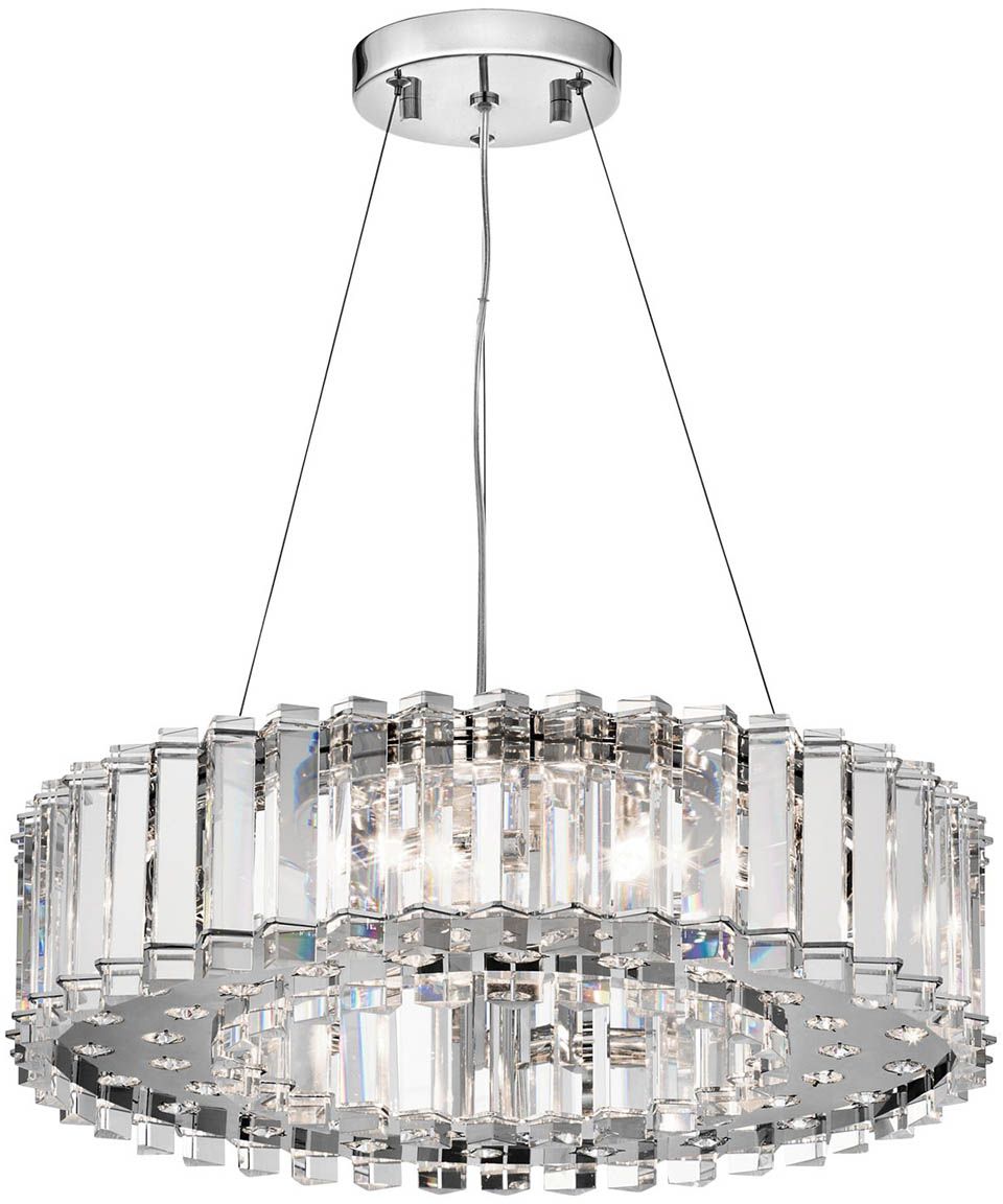 Elstead Lighting Crystal Skye lampe suspendue x3 W chrome KL-CRYSTAL-SKYE8