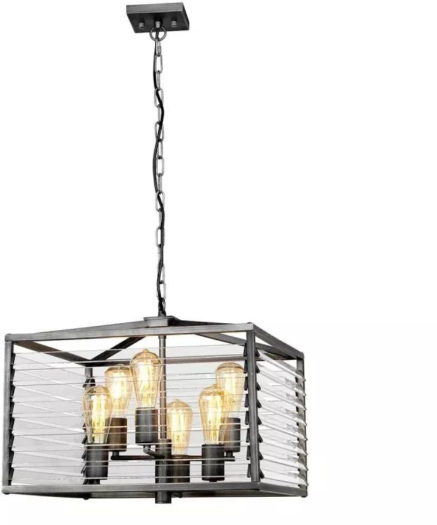 Elstead Lighting Louvre lampe suspendue 6x60 W gris/cendre LOUVRE-6P