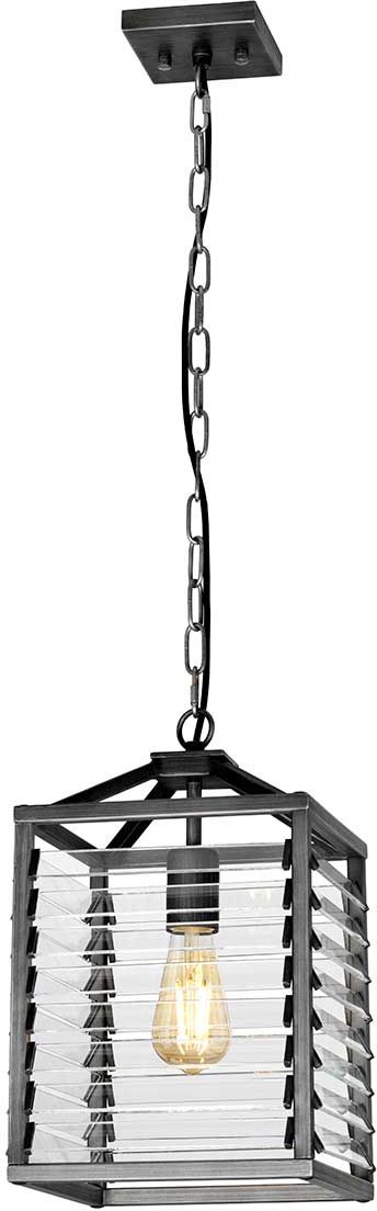 Elstead Lighting Louvre lampe suspendue 1x60 W gris/cendre LOUVRE-1P