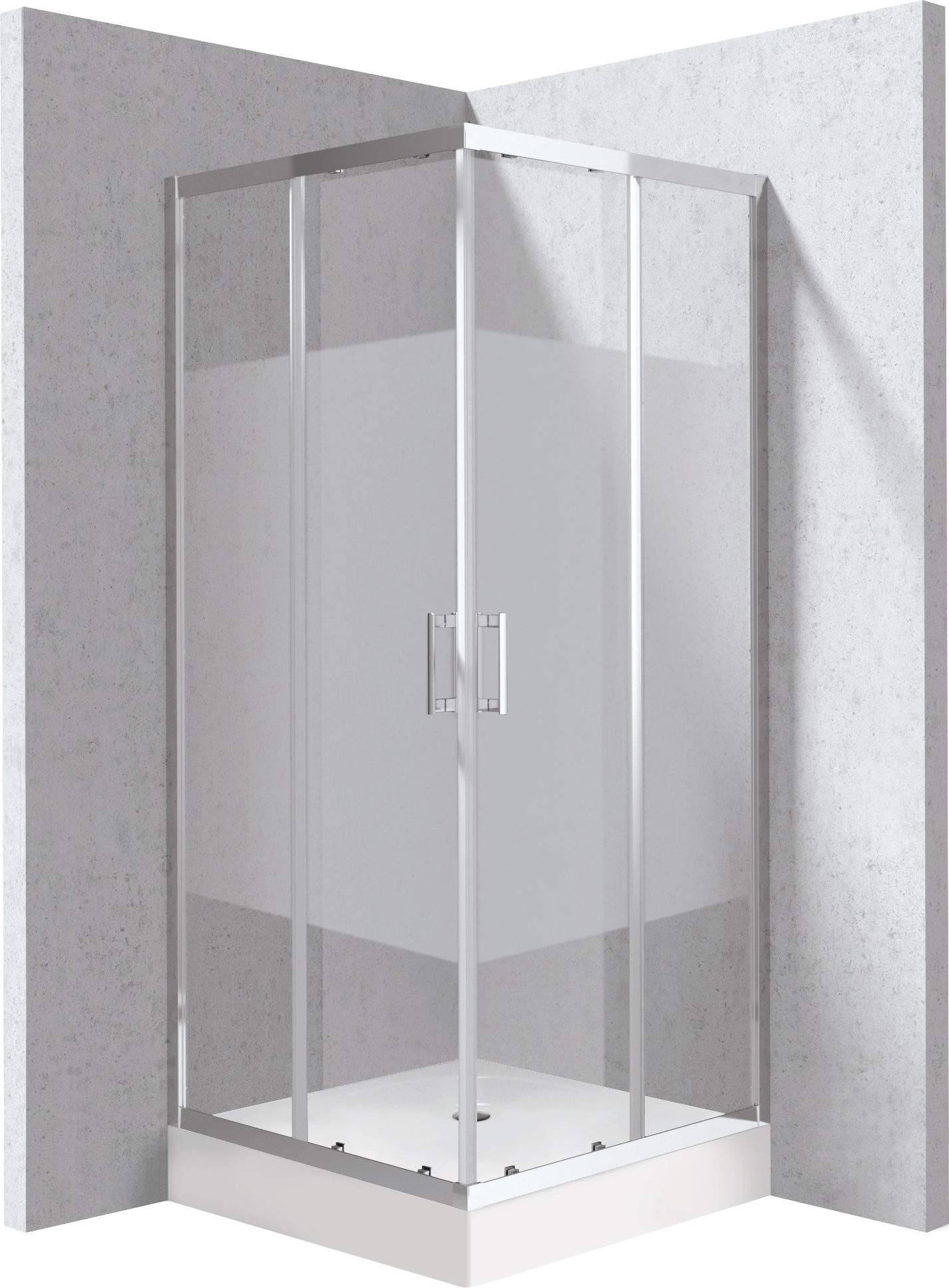 Deante Funkia Evo cabine avec receveur 80x80 cm carrée chrome brillant/verre transparent KYC_Z0E88P