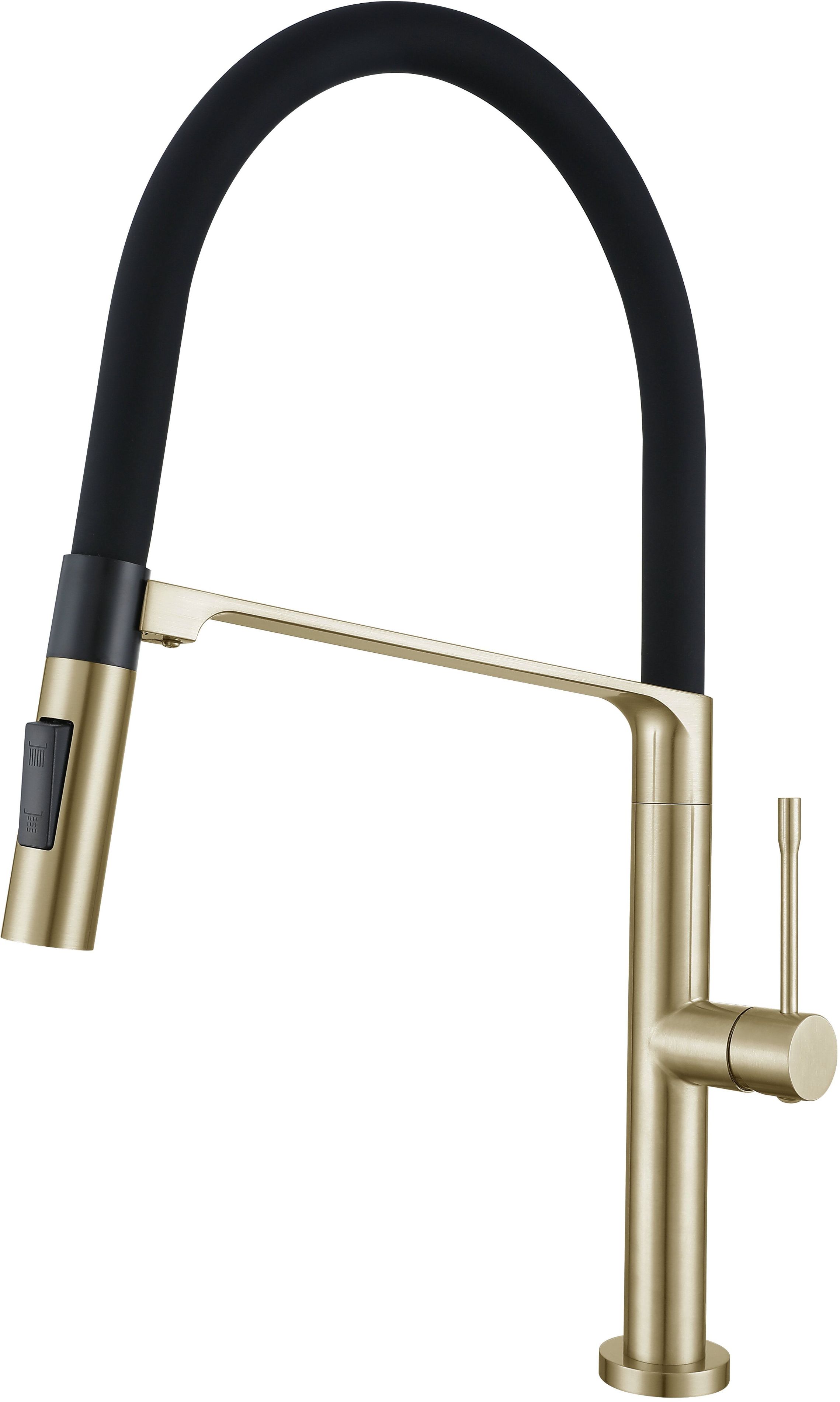 Ruvetti Azula mitigeur de cuisine sur pied noir-or/vieil or 1011PVD-CHBC
