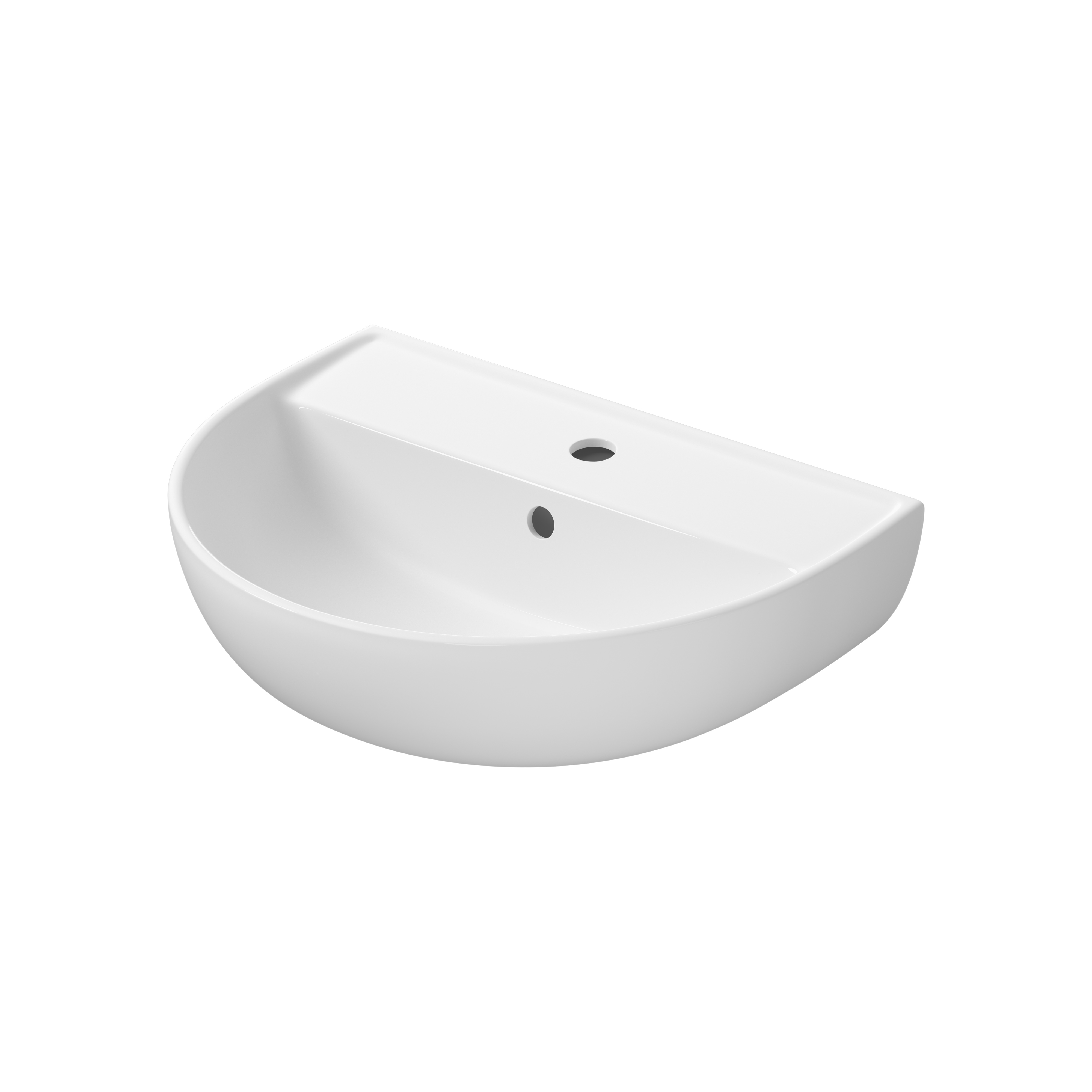 Cersanit Ovida lavabo 50.5x40 cm semi-circulaire classique blanc brillant K36-031